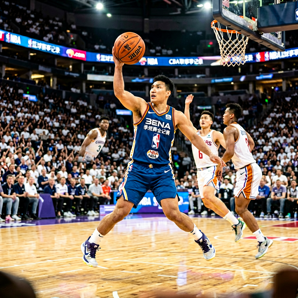 NBA篮球赛事内容板块，展示篮球比赛场景